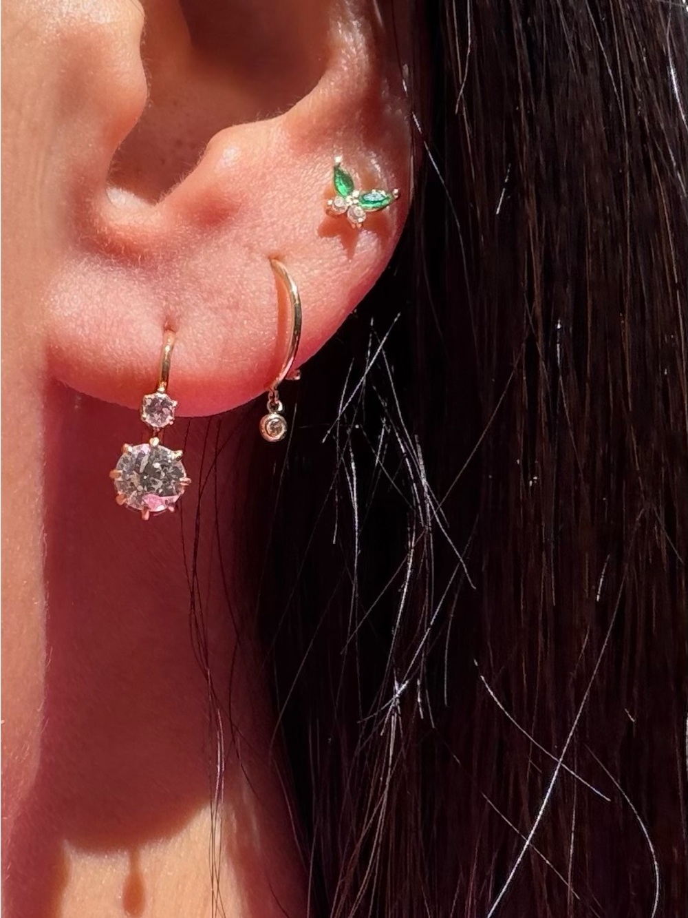 old mine cut diamond earrings- price is firm - Picture 3 of 12